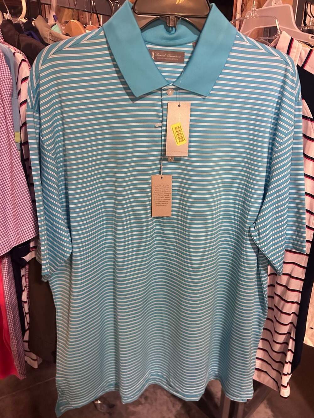 Daniel Cremieux Signature Collection Striped Golf Polo Shirt Size L